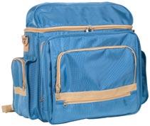 Side mesh pockets and adjustable stabilizing straps to carry tubes. Inside features a large 16¾"W x 16¾"H x 5¼"D cargo space, elastic cross strap, and plastic tool pouch. 7¾"W x 6¾"H outer pocket.
