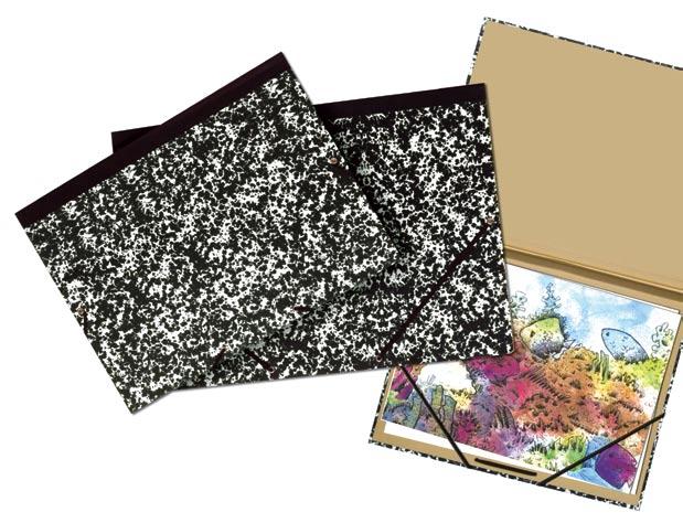 1" wide gusset. 24" x 27" portfolio is ideal for carrying a standard 23" x 26" sketch board. Packaged flat with cardboard stiffener for ease of merchandising. SPM1722 17" x 22" $20.