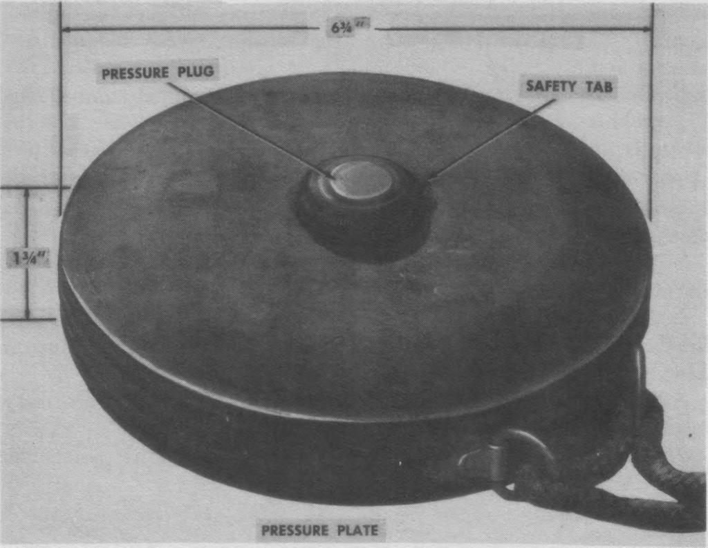 TYPE 93 ANTITANK MINE, a. Description. The Japanese type 93 antitank mine (fig. 4) is normally painted olive-drab with a red ring on top.