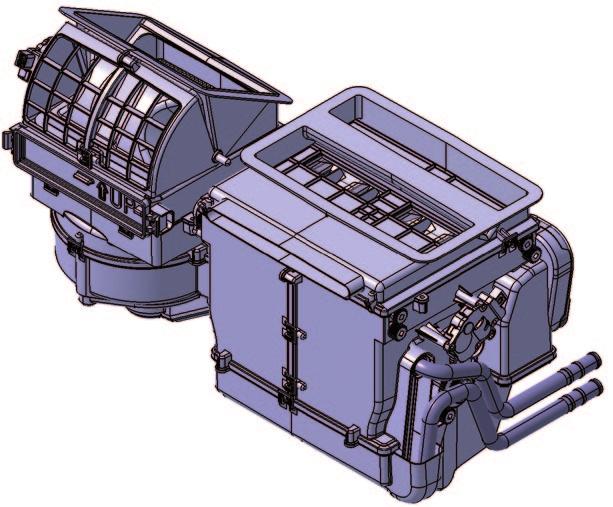 compact HVAC module Eliminates the turbulence zone and creates