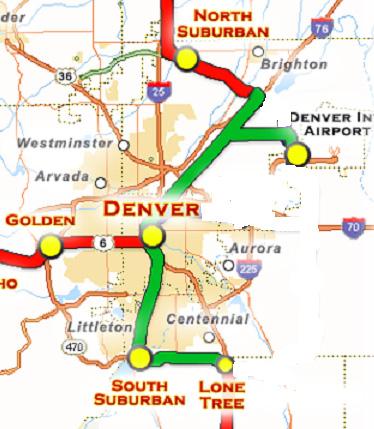Risk Analysis Routes OPTION 1: Elevated Option over Existing Rail through Denver (same alignment as the Preferred Option) OPTION 2: Bypass Option uses E-470 around Denver and I-70 I corridor to east