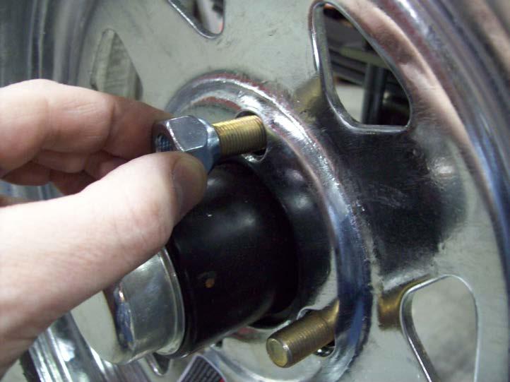 Install the lug nuts with the tapered side