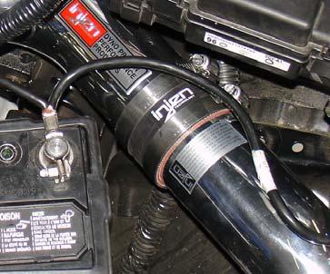 (A) (B) The secondary intake is pressed into the hose located on the end of the primary intake.