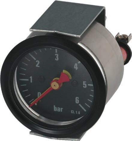 right: Model PG21DPB, NS 100 Description The model PG21DPB Bourdon tube pressure gauge is used in rail vehicles, buses and heavy goods vehicles with compressed-air brakes.