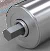 1.9" OD x 11 Ga STAINLESS STEEL and PVC Roller 1.