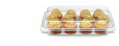 6-count Muffin Container Fits six standard sized muffins in individual cavities. Two center supports keep muffins securely in place.
