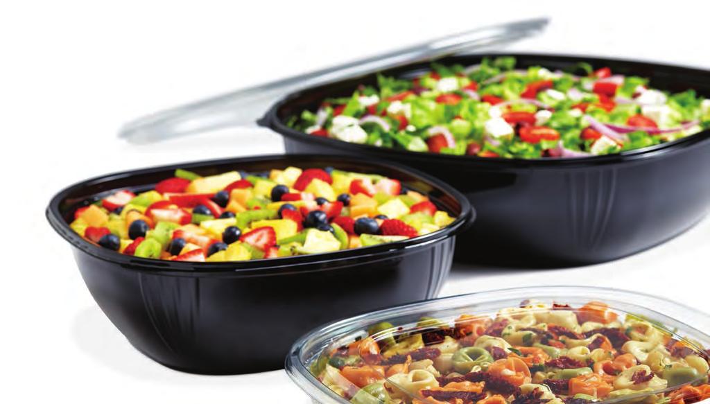 Versatile and Beautiful Fresh n Clear Trays & Lids Fresh n Clear Bowls & Lids Fresh n Clear Bowls & Lids Multi-Compartment From 8 oz. individual serving sizes to 320 oz.