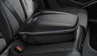 Can be securely fastened to the rear seat bench or the front passenger seat using the three-point seat belt. Can also be used outside the vehicle as a briefcase.
