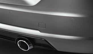Four unobtrusive ultrasonic sensors are installed in the rear bumper. Activated by selecting reverse gear.