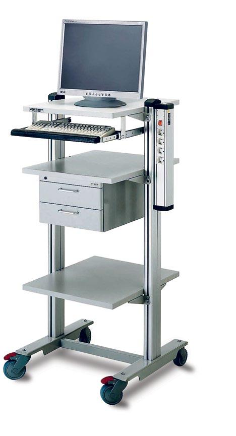 Adjustable Shelf Trolleys For general use in workshop, office, production areas and hospitals. Height of all shelves can be adjusted. Frames are constructed from epoxy powder coated steel in grey.