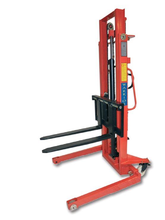 1000 Manual Stacker c/w Adjustable Forks 1000 Manual Stackers Load Centre Min Fork Max Fork Height Height Fork Width Overall Fork Width Fork Length H x W x D Ground Clearance Front Wheels Rear