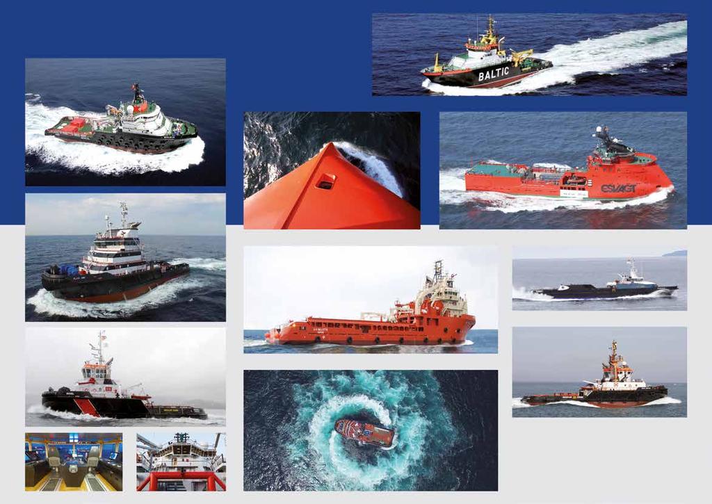 Offshore - Fast Speed Interventional Vessels and Crew boats. - Anchor Handing Tug Supply Vessels. - Ocean Going and Offshore Tugs. - Offshore Supply, Platform Supply and Diving Support Vessels.