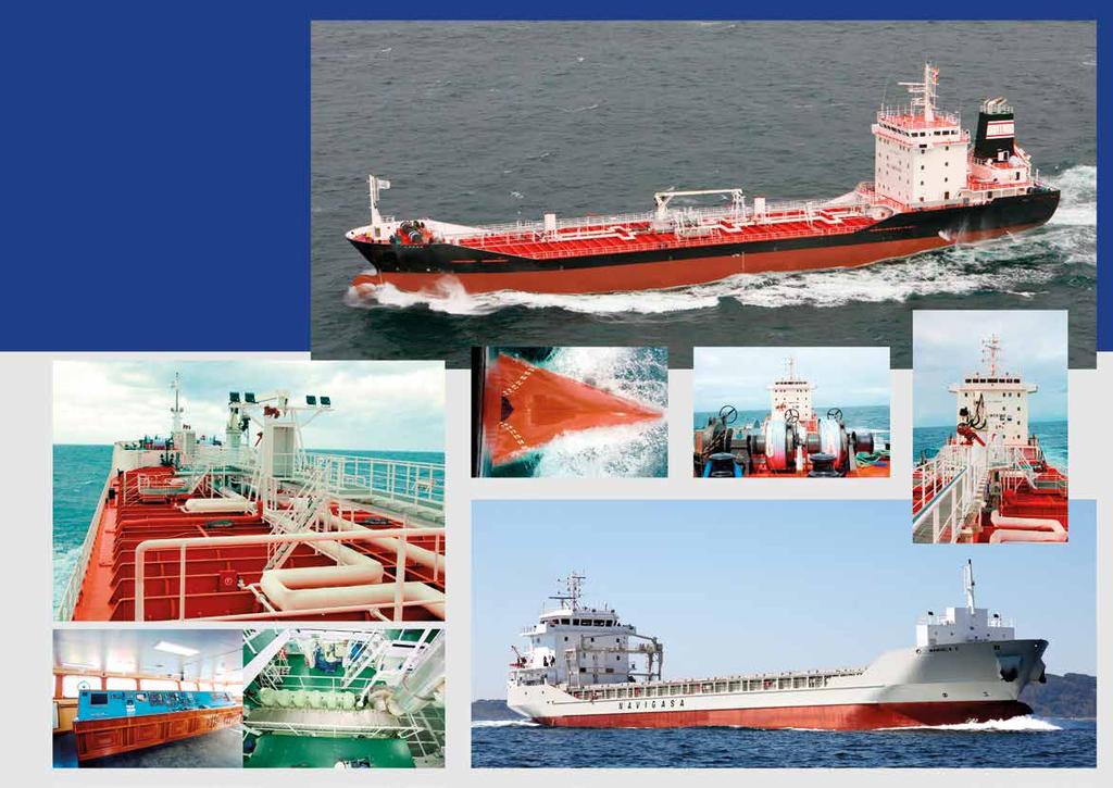 Cargo ships - Cargo ships. - Container ships. - Asphalt tank carriers. - Chemical tankers.