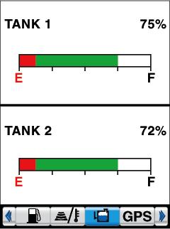 TANK LEVEL SCREEN The tank level screen will display tank level information as reported by