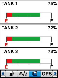 Your Antares unit can display level information for up to three tanks.