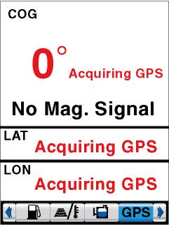 When the GPS signal is acquiring the Antares will display ACQUIRING GPS If no GPS antenna is installed, then NO GPS will appear.