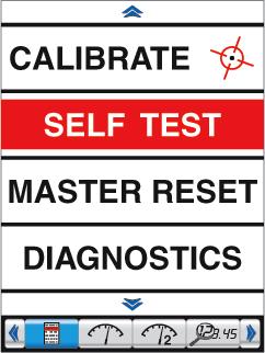 SELF TEST Your Faria Antares will automatically run a self-diagnostics test when this menu option is selected. The test may take up to 3 minutes.