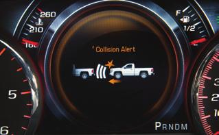 The Vehicle Ahead indicator will illuminate in green on the instrument cluster when a vehicle is detected and will illuminate in amber when following a vehicle ahead too closely.