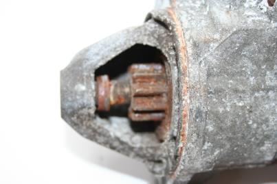 STARTER MOTORS SEVERE CORROSION: (Where the corrosion on the shaft and pinion is extreme) The pinion and shaft end of the starter