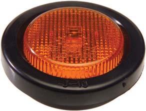 2 Round LED Sidemarker / Clearance Light - Grommet Mount Shown with optional rubber grommet Lens and Housing on number of LEDs 210-1100 - Amber 1 LED