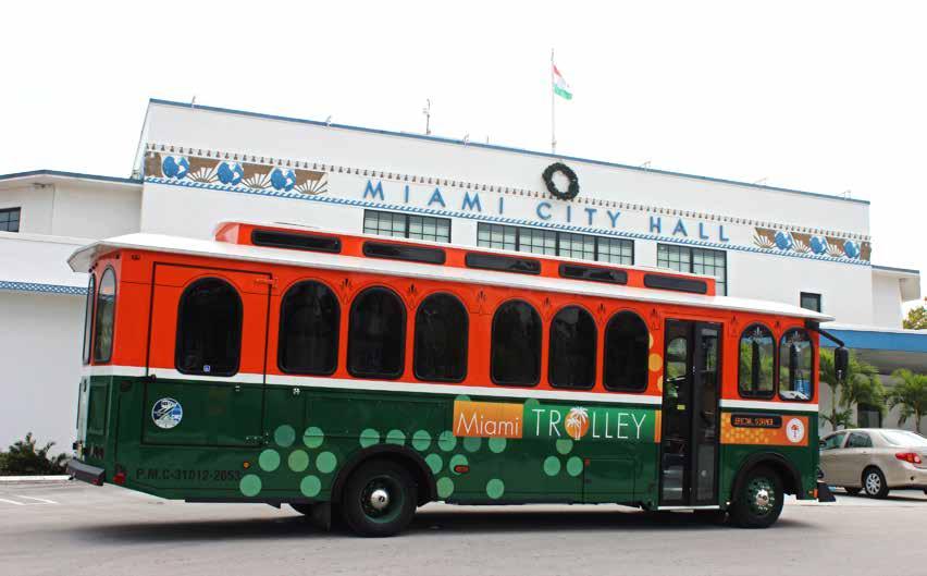 City of Miami trolley at City Hall during Miami Transit Day, Dec. 9, 2016.