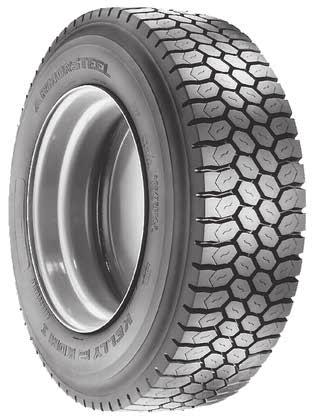 REGIONAL TIRES KDM I Regional Drive Tire Offering A Long Tread Life And Tough Casing Aggressive tread design and deep tread depth help provide even treadwear Isolated-element tread pattern helps