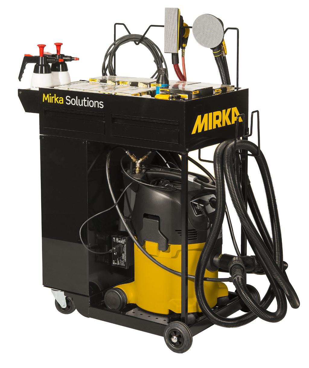 The Mirka Smart Cart Helps Keep You Organized The Mirka Smart Cart is the perfect solution to integrate all your abrasives, tools, and dust extractor as one dust-free sanding system.