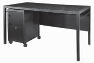 TECH DESK WITH 3 DRAWER FILE CABINET, POWERED* black metal 84083 desk only