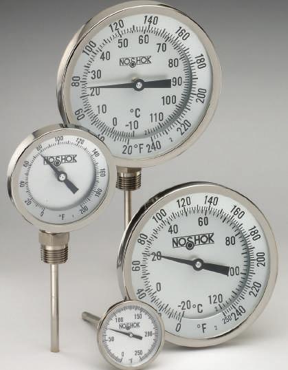 Dial Indicating Thermometers Bimetal, Industrial Type with External Reset 300 Easy to calibrate with 1/16" Allen key Corrosion-resistant 304 Stainless Steel case and bezel provide a hermetic seal to