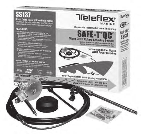 Steering System - Outboard (Mechanical) K SAFE-T QC MECHANICAL ROTARY STEERING SYSTEM: Traditional Teleflex Marine mechanical steering is still the choice for sterndrives, inboards and other power