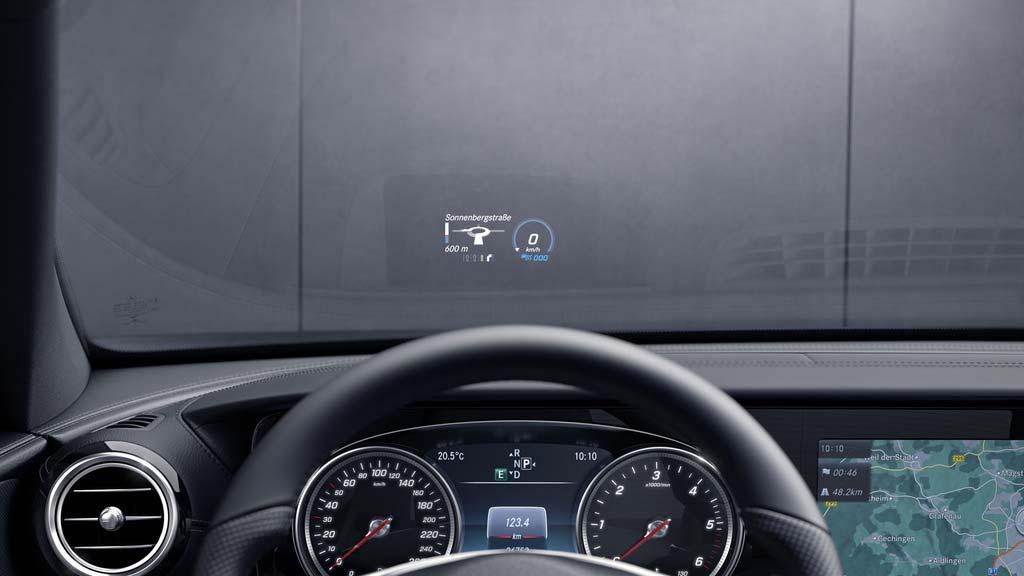 Innovation: Head-Up Display Included in the Technology package. The head-up display comprises a full-colour display module with a resolution of 480 x 240 pixels and back-lit by high-power LEDs.