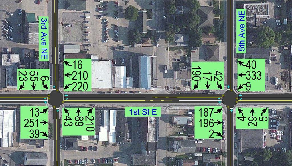 analysis purposes at this intersection. Existing (estimated at 3 rd Avenue E) AM and PM peak hour turning movement traffic volumes are shown in Figures 4-5.