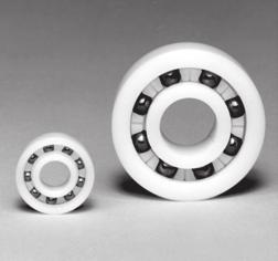 These bearings are ideal for use in gas or liquid media and food processing applications. They can be washed and remain corrosion free.
