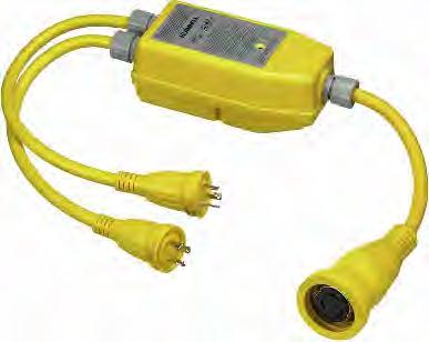 SHOREPOWER ADAPTERS/RECEPTACLES INTELLIGENT Y ADAPTERS Safely powers a 50A, 125/250V AC boat from two 30A, 125V AC receptacles at dockside Application Problem: A boat owner with one electrical system