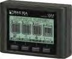 8mA @ 24V, backlight off 120V @ 60Hz, North America 230V @ 50Hz, Typical of Europe 4 METERS IN ONE Features: DC Systems, AC Systems, Tank and Bilge monitoring 12 or 24 Volts Display three intuitive