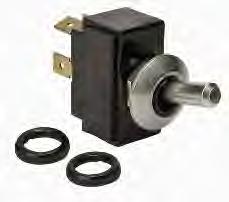 051-40000 ON-OFF SPST Heavy duty toggle switch Chrome plated bat handle 15/32" L x 15/32"-32 mounting stem Two 6" wire leads Rated: 35 Amps @ 12 VDC Rated: 6 Amps @ 125 VAC Mfr.No.