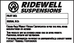 SUSPENSION IDENTIFICATION Introduction It s important that the proper suspension model be chosen for the application in which it is to be used.