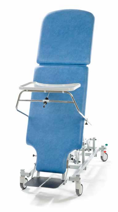 +90 70cm 70cm +75 125cm 71cm 125cm 71cm ST7647DL ST7647 Height range 47cm to 101cm Therapy Deluxe Tilt Table The Deluxe model features a 2 section top incorporating an adjustable angle backrest to