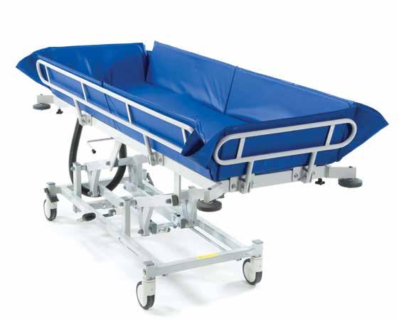 74cm 74cm 160cm Junior 195cm Standard Height range 41cm to 94cm Shower Trolley Designed to provide transport to and from the showering area, these mobile hydraulic Shower Trolley s feature a foam