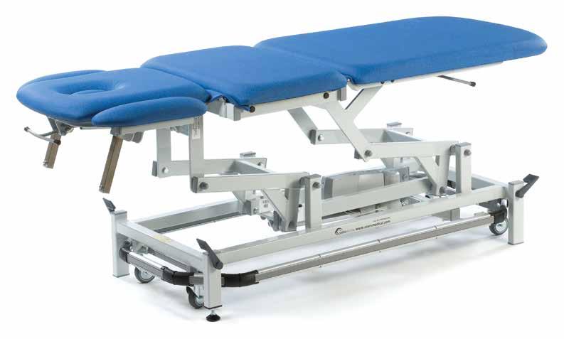 The Plus model features adjustable height armrests which promote a relaxed shoulder girdle and a more comfortable patient during prone treatments.