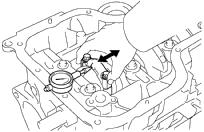 EM68 ENGINE MECHANICAL. REMOVE OIL STRAINER Remove the nuts, bolt, oil strainer and gasket. A77 A0.