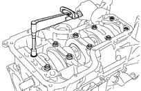 EM7 8 7 6 0 9 A00 (j) Install the bearing cap subassembly (See page EM8). Do not turn the crankshaft. (k) Remove the bearing cap subassembly (See procedures (a) to (d) above).