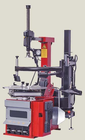 Tire changer with right help arms and lean back post TC665R & TC665RA Pneumatically operated lean back post