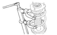 3. Disassemble the Strut Assemblies. (a) Compress a spring in a spring compressor. 19mm socket & ratchet, spring compressor (b) Remove the upper nut, coil spring seat, and insulator (Fig. 3-1).
