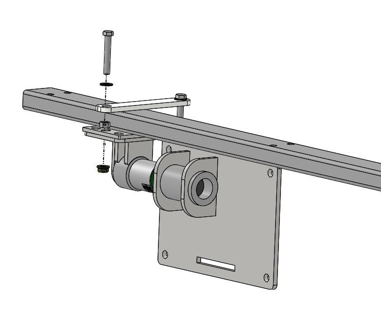 6. Install the left side top bracket (600514) onto the load cell (400061), securing it to the load cell with a ¾ x 4 ½ bolt and lock nut.
