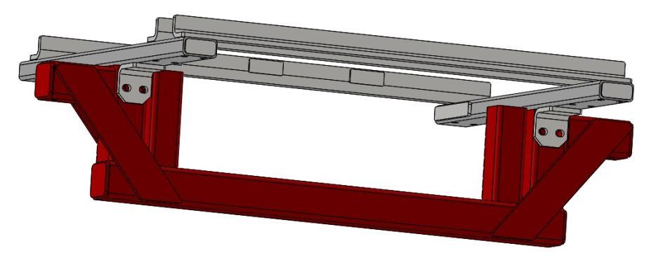 The spacers that are welded to the rail mounts should be facing toward the inside the front.