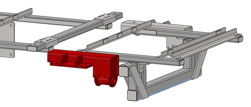 4. Position the left axle bracket over the top of the axle frame of the implement.