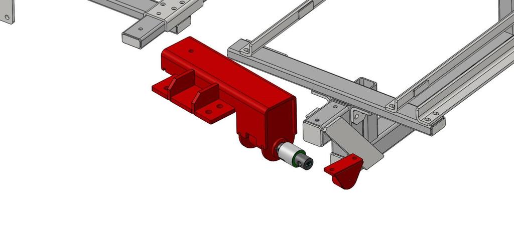 IMPORTANT: Do not attach hardware in this step to secure the axle bracket to the frame of the implement. It is neccesary to keep this unsecure for alignment purposes. 5.