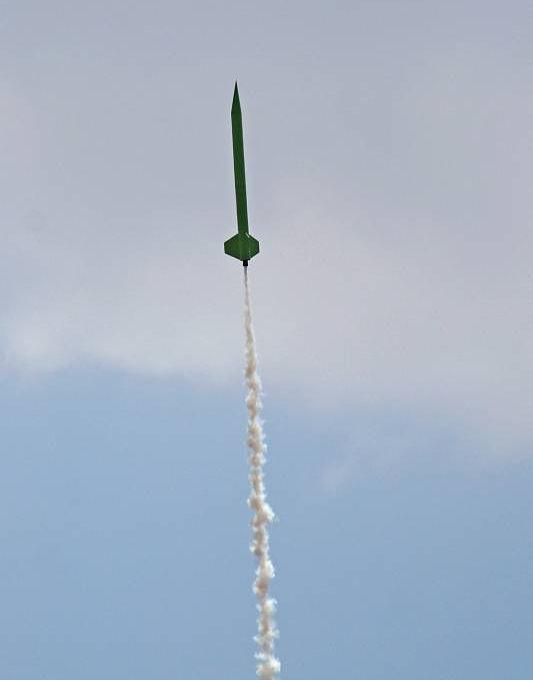 Above Photo Shows a continued movement of the rocket upward.