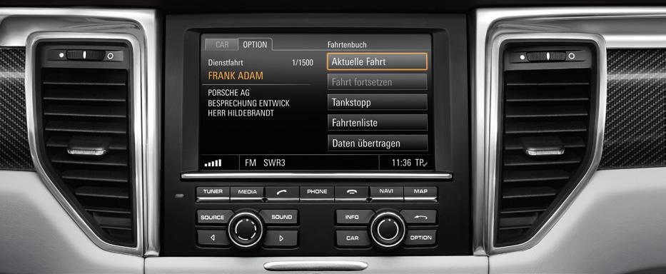 50 Audio and communication Audio and communication 5 [] Electronic logbook The optional electronic logbook enables automatic logging of mileage, route distance, date, time, starting location and